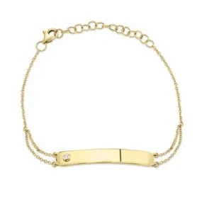 0.02ctw Diamond Bar ID Bracelet