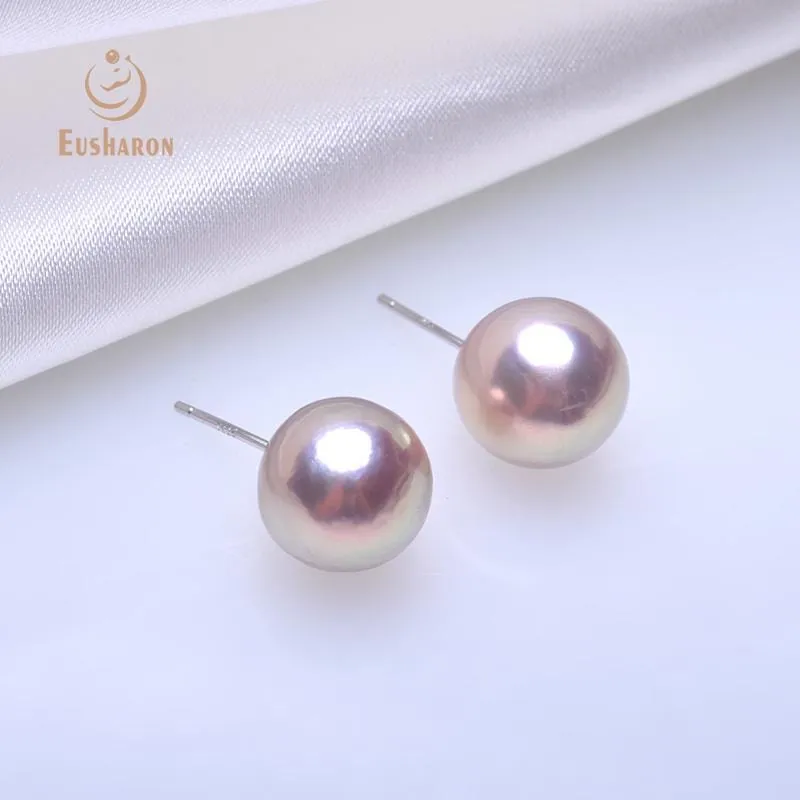 10 Pairs 11-12mm Quality Metal Color Edison Pearl Stud Earrings