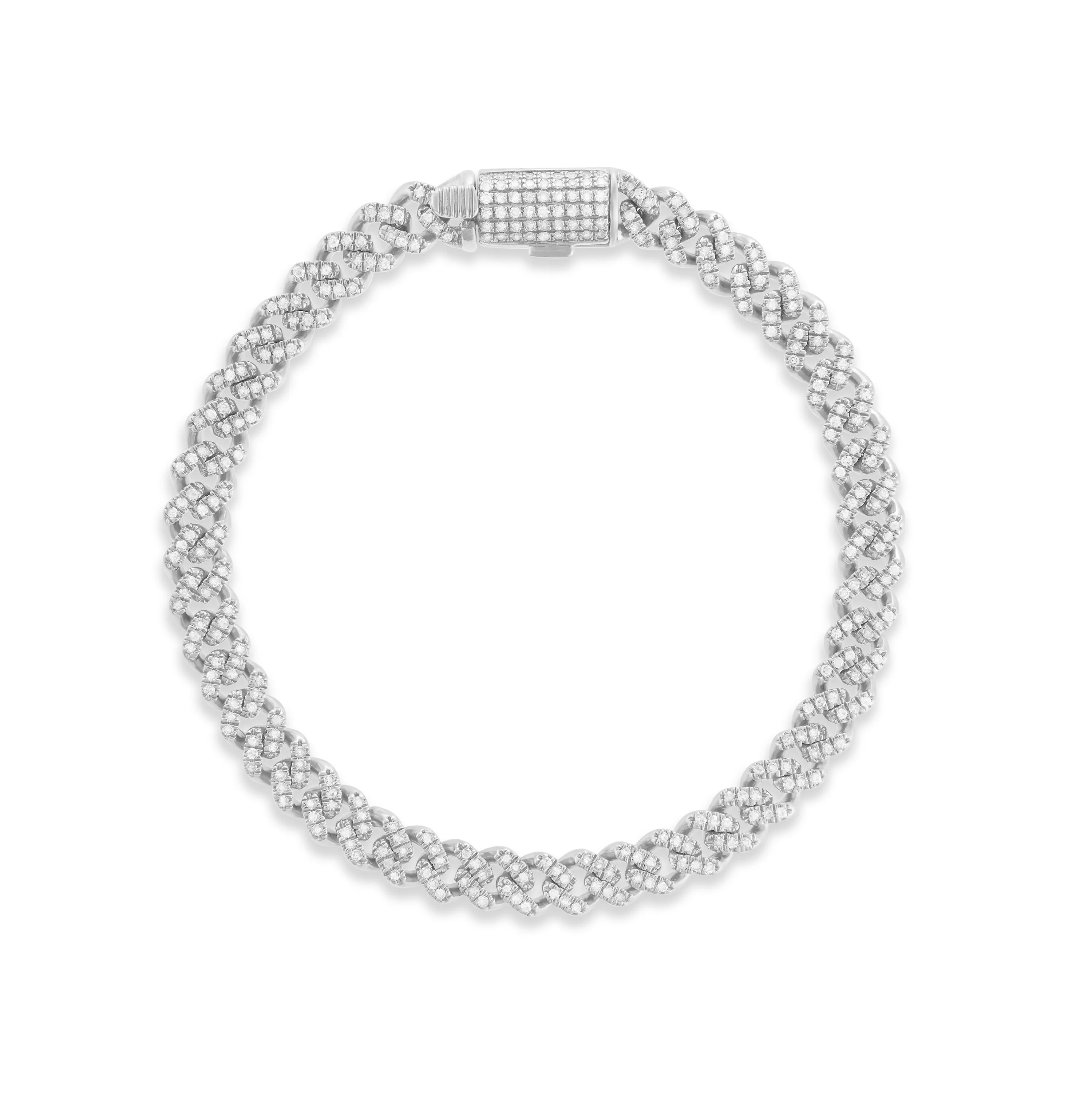 10K 5mm 1.4ct Diamond Cuban Bracelet