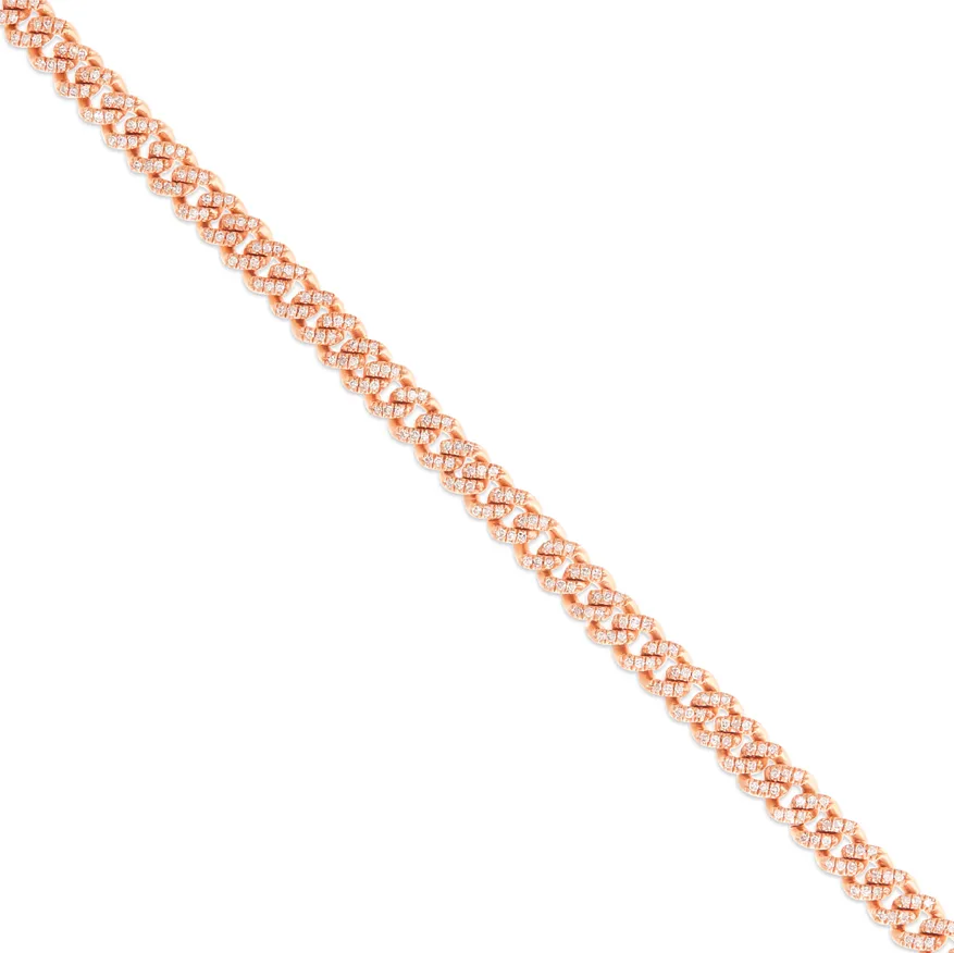 10K 5mm 1.4ct Diamond Cuban Bracelet