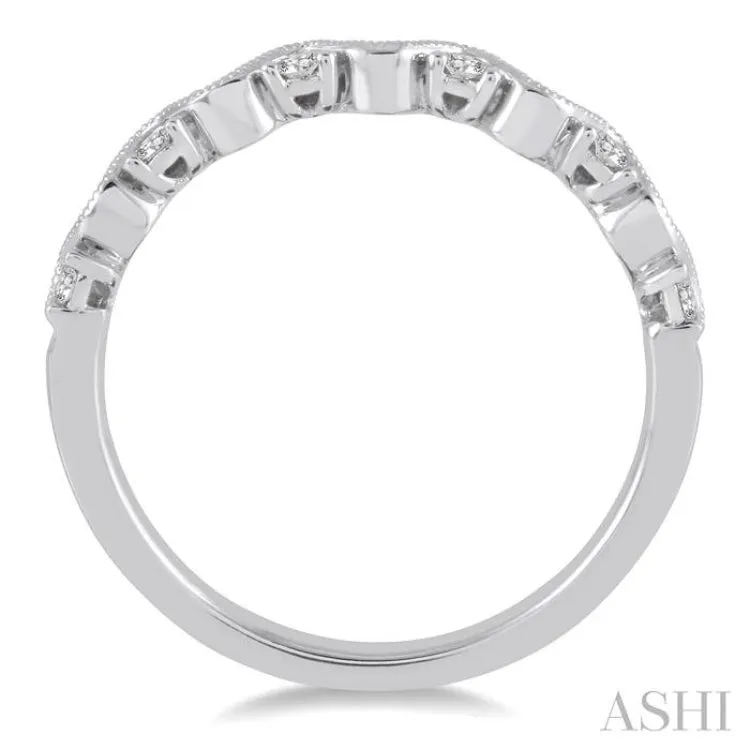 1/4 Ctw Round Cut Diamond Stack Band in 14K White Gold