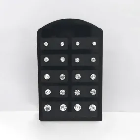 14Fashions Set of 12 Rhinestone Stud Earrings Combo - 1309209