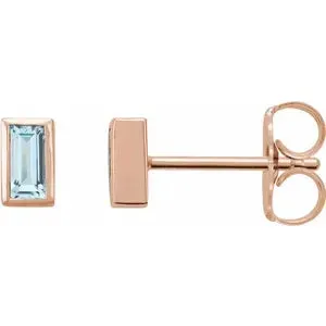 14K Gold 0.28 CTW London Blue Topaz Bezel-Set Earrings