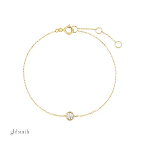 14k Gold Diamond Bezel Bracelet