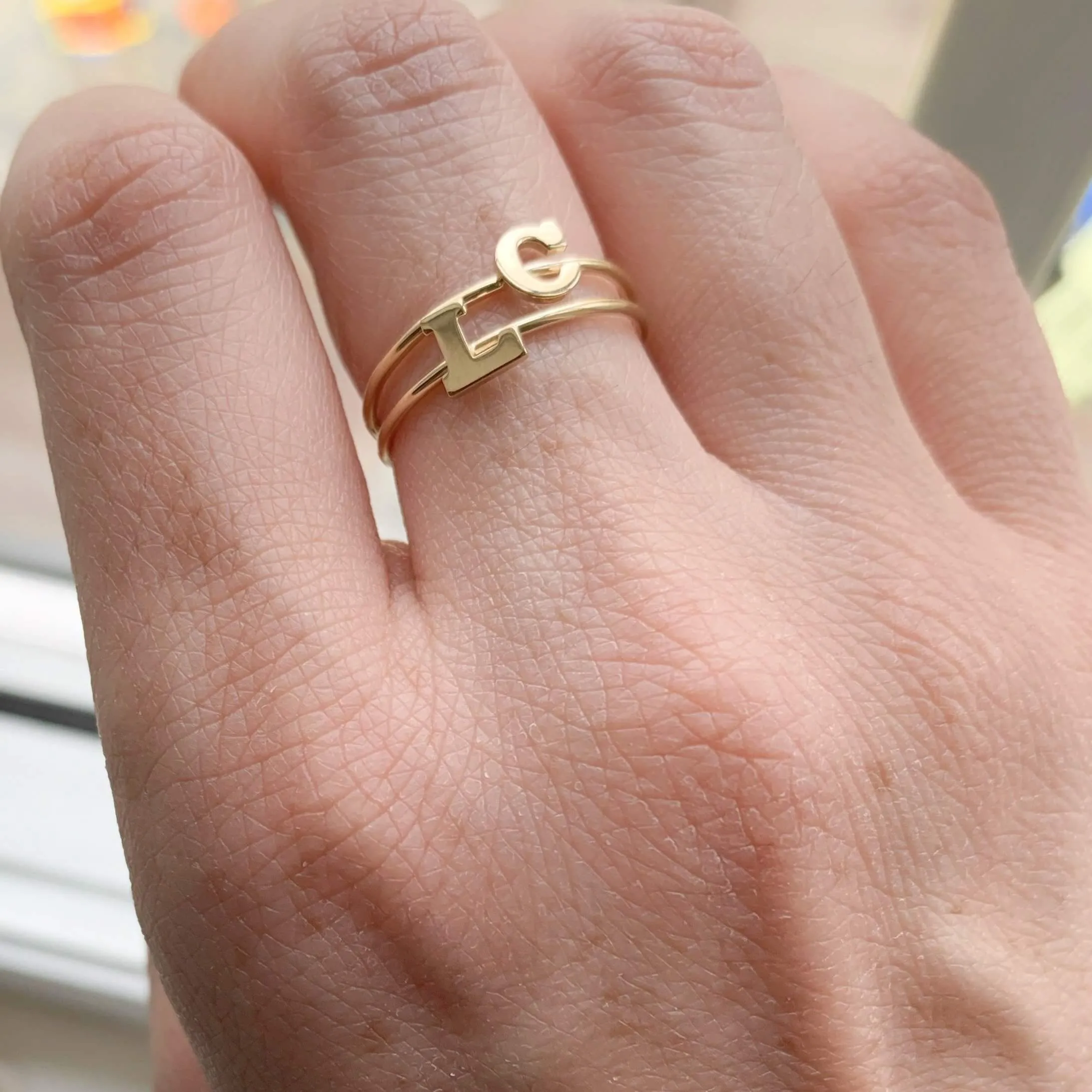 14K Gold Initial Ring