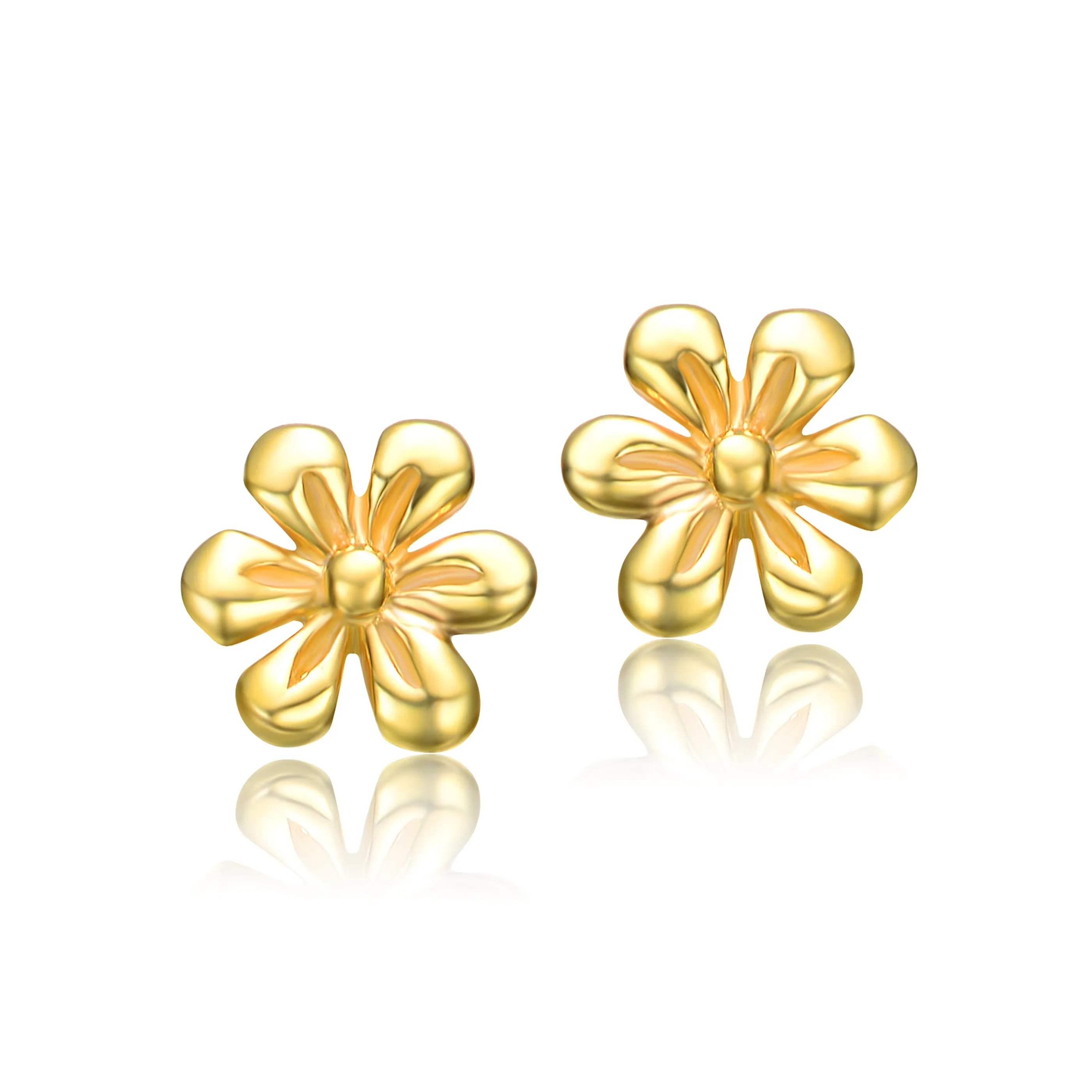 14k Gold Plated Daisy Flower Stud Earrings