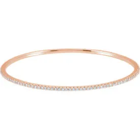 14K Rose 3 CTW Diamond Stackable Bangle Bracelet