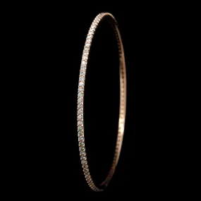 14K Rose Gold Estate Diamond Bangle