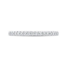 14K Two Tone Gold Round Diamond Half Eternity Wedding Band