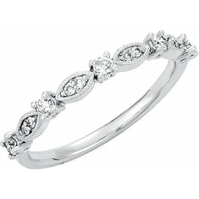 14K White 1/5 CTW Natural Diamond Stackable Ring