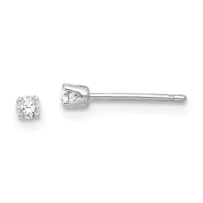 14k White Gold Cubic Zirconia Stud Earrings