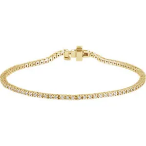 14K Yellow 1 CTW Diamond Line 7.25" Bracelet