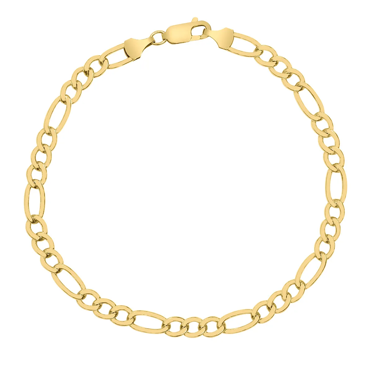 14K Yellow Gold Filled 5.2Mm Figaro Bracelet With Lobster Clasp