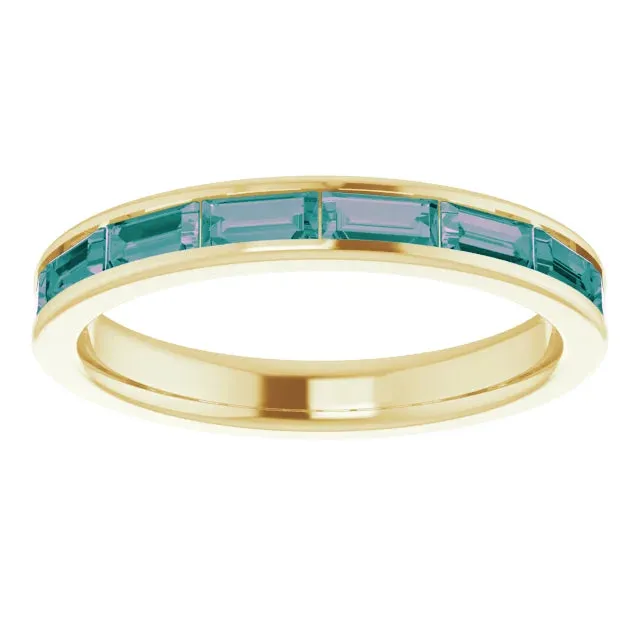 14K Yellow Gold Lab-Grown Alexandrite Stackable Ring