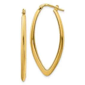 14k Yellow Gold Polished Fancy Hoop Earrings