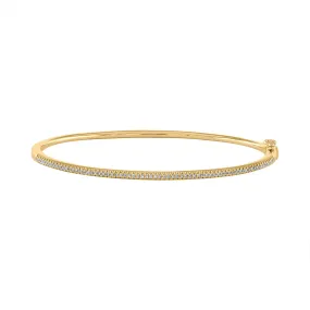 14KT GOLD THIN DIAMOND BANGLE BRACELET