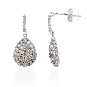 18ct White Gold 1 Carat Diamond Pear Shape Drop Earrings