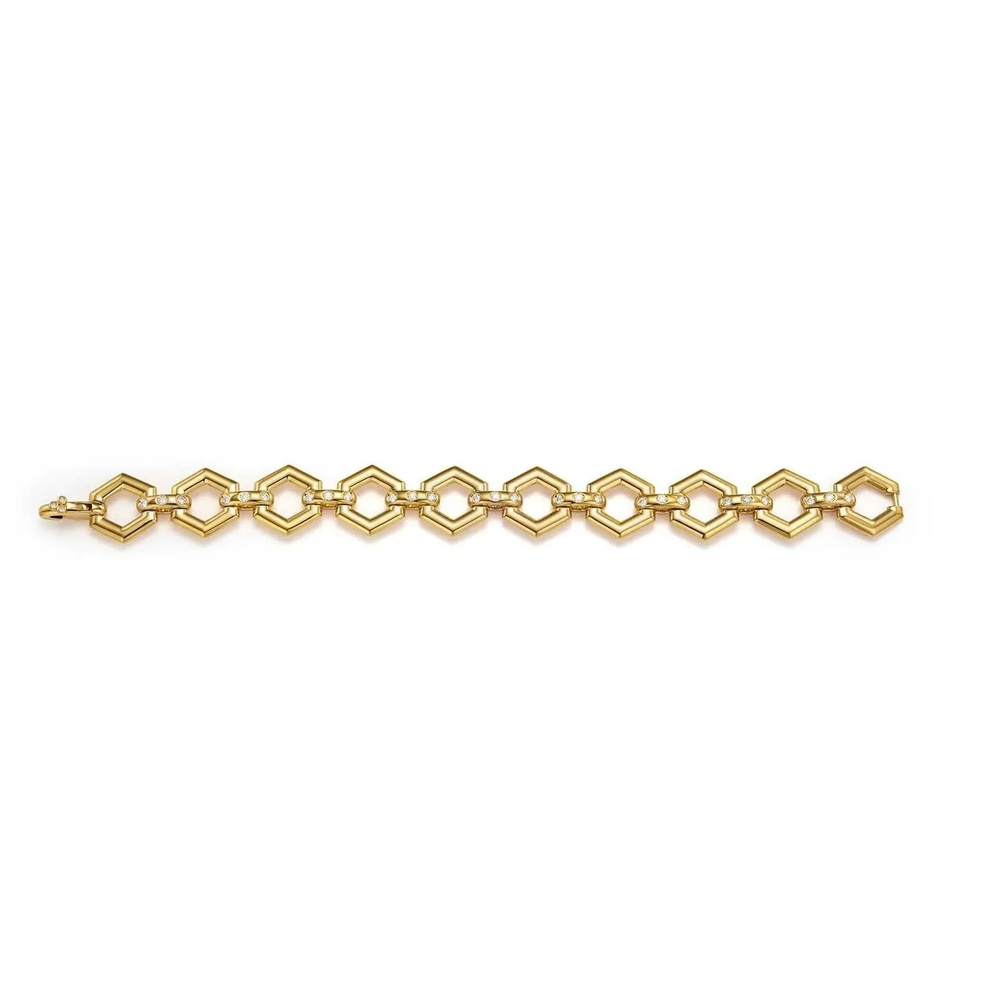 18K Beehive Link Bracelet