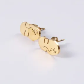 18K Gold-filled Face Stud Earrings