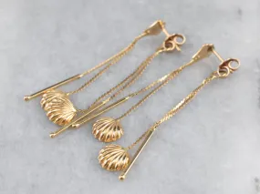 18K Gold Shell Tassel Drop Earrings