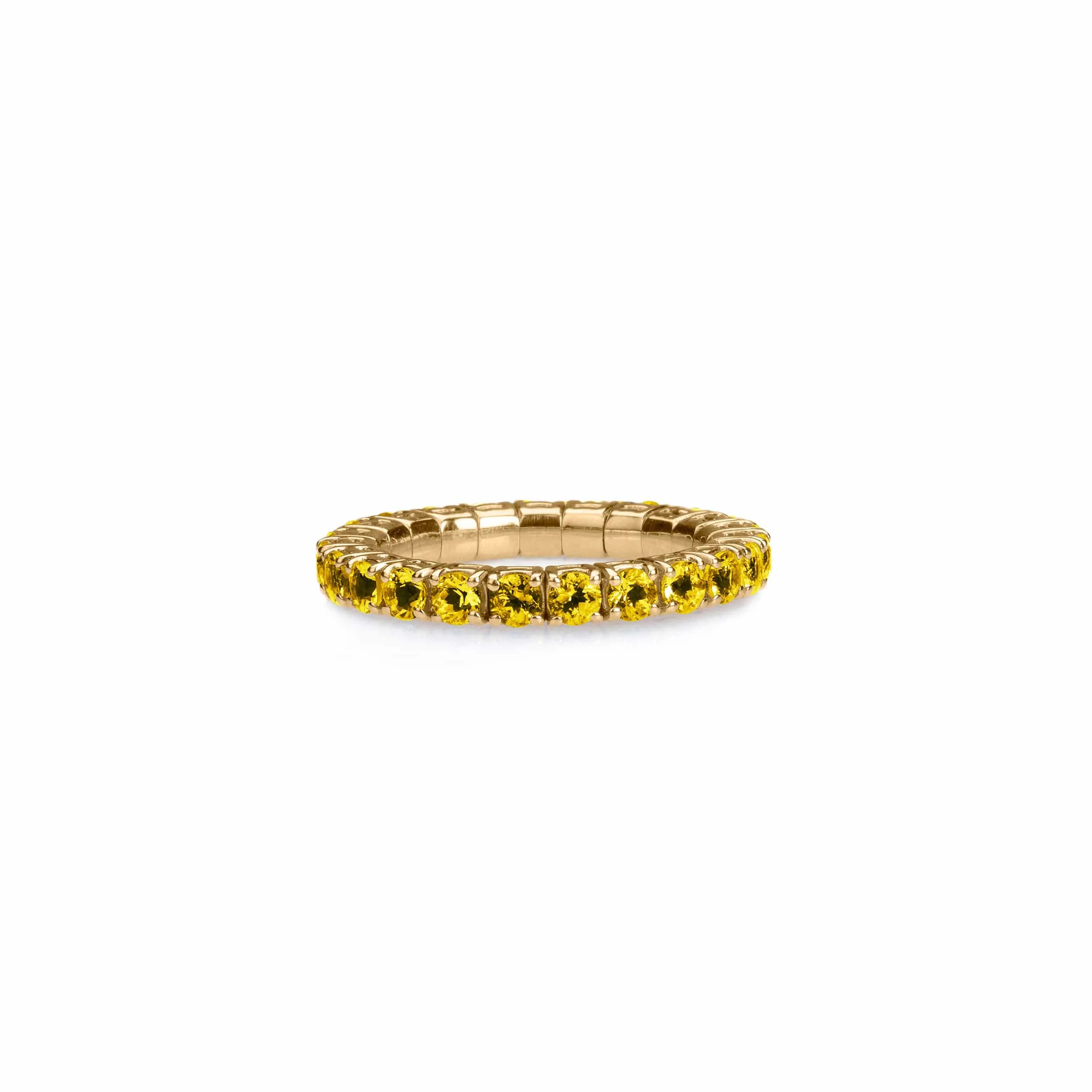 18K Gold Stretch Yellow Sapphire Eternity Rings .6-3 carats