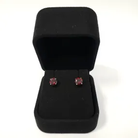 2.00cttw Deep Red Garnet Natural Gemstone Stud Earrings 14k Gold Push-Backs