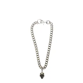 25" Inch Long Chrome Looped Skull Biker Chain