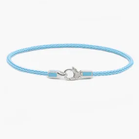 2mm Sailing Cable Bracelet With Sterling Silver Clasp (Santorini Blue)