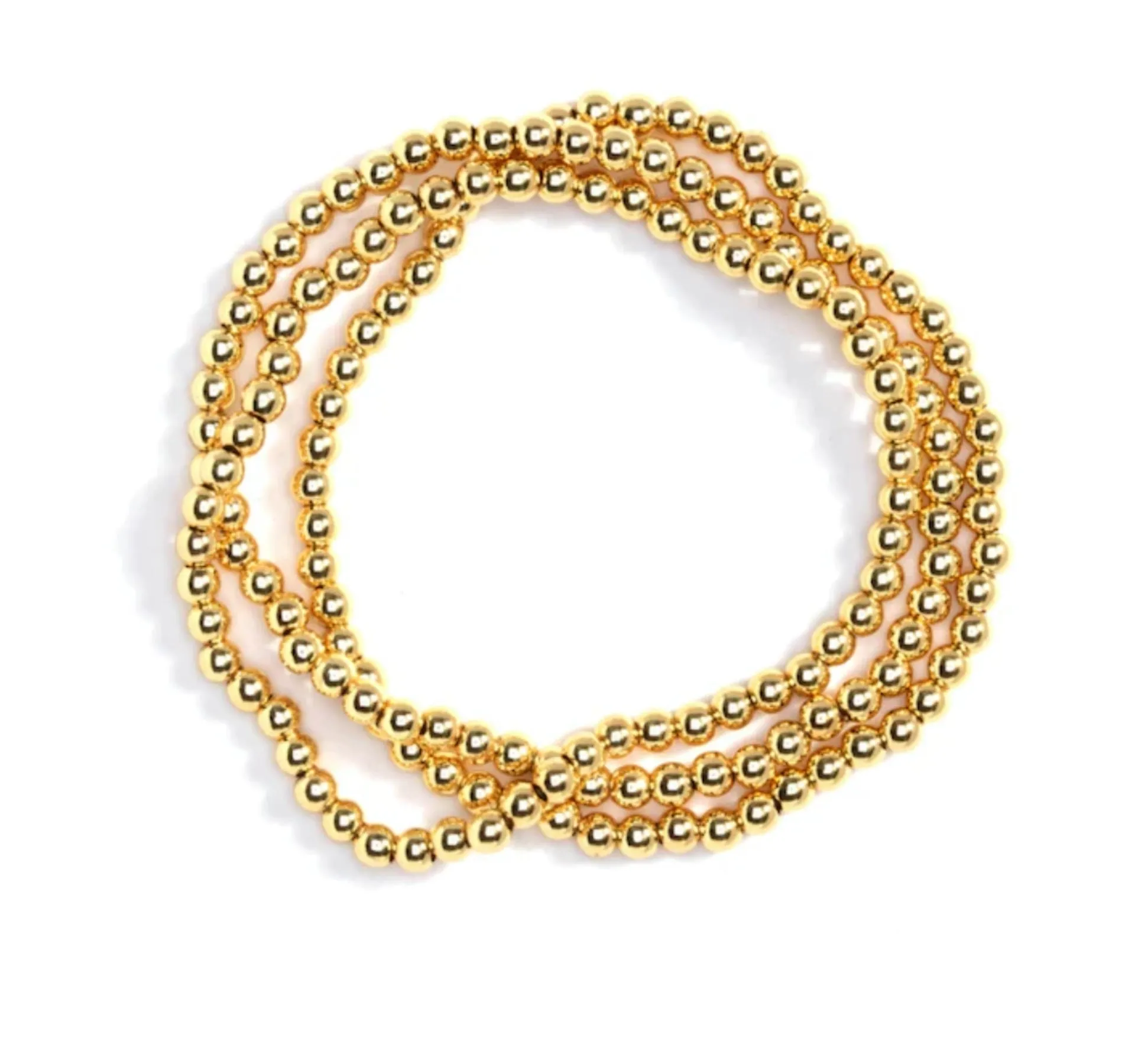 4mm Gold Beaded Stretch Bracelet