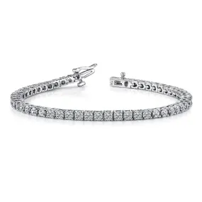 5 Carat Round 14K White Gold 4 Prong Diamond Tennis Bracelet (Classic Quality)