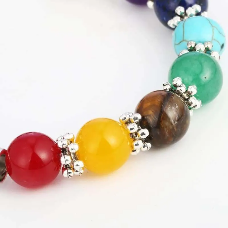 7 Chakra  Healing Heart Charm Bracelets