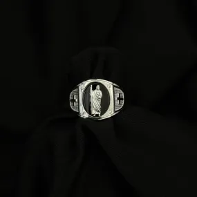 925 Onix Silver San Judas Ring