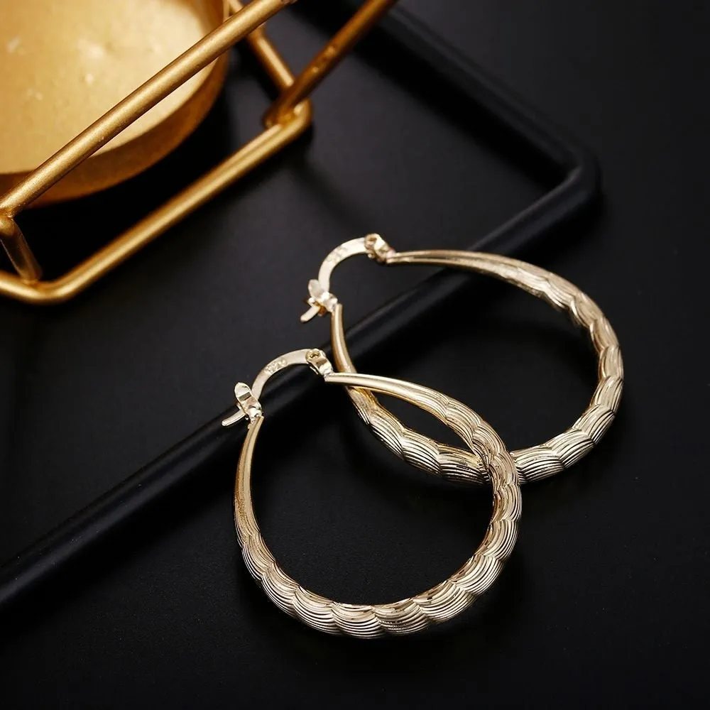 925 Sterling Silver Oval Hoop Earrings