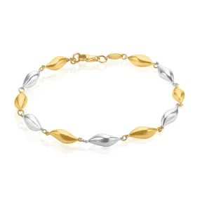 9ct Two Tone Gold  19CM Bracelet