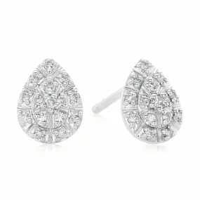 9ct White Gold Round Brilliant Cut 0.10 CARAT tw of Diamonds  Stud Earrings