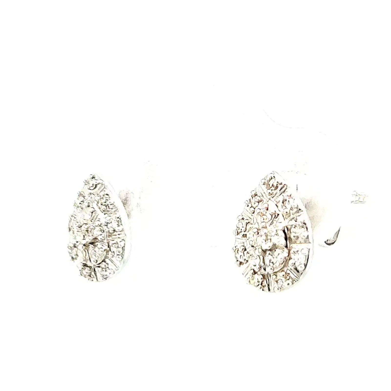 9ct White Gold Round Brilliant Cut 0.10 CARAT tw of Diamonds  Stud Earrings