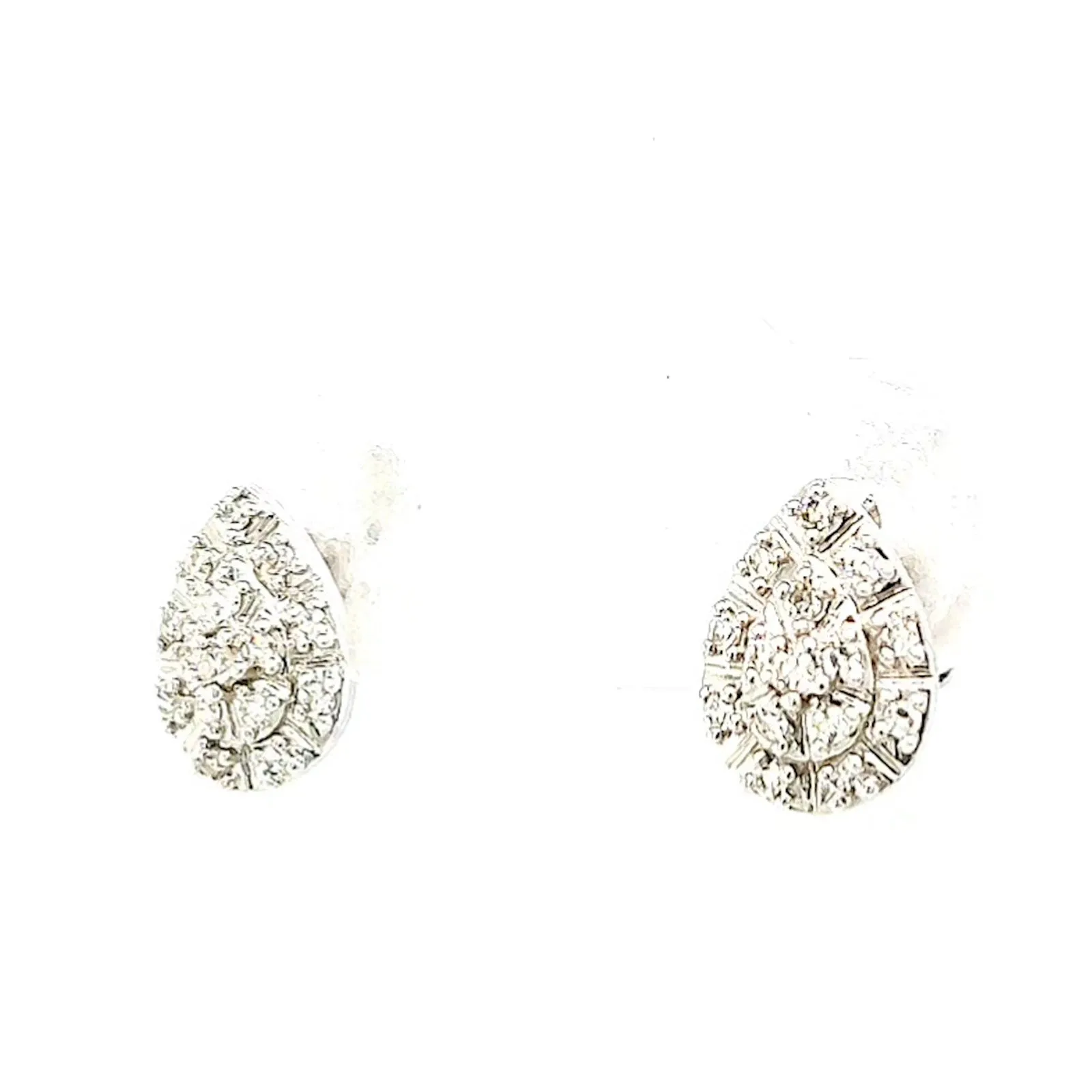 9ct White Gold Round Brilliant Cut 0.10 CARAT tw of Diamonds  Stud Earrings