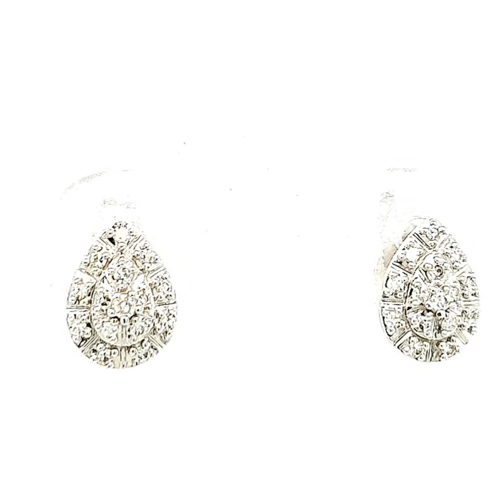 9ct White Gold Round Brilliant Cut 0.10 CARAT tw of Diamonds  Stud Earrings