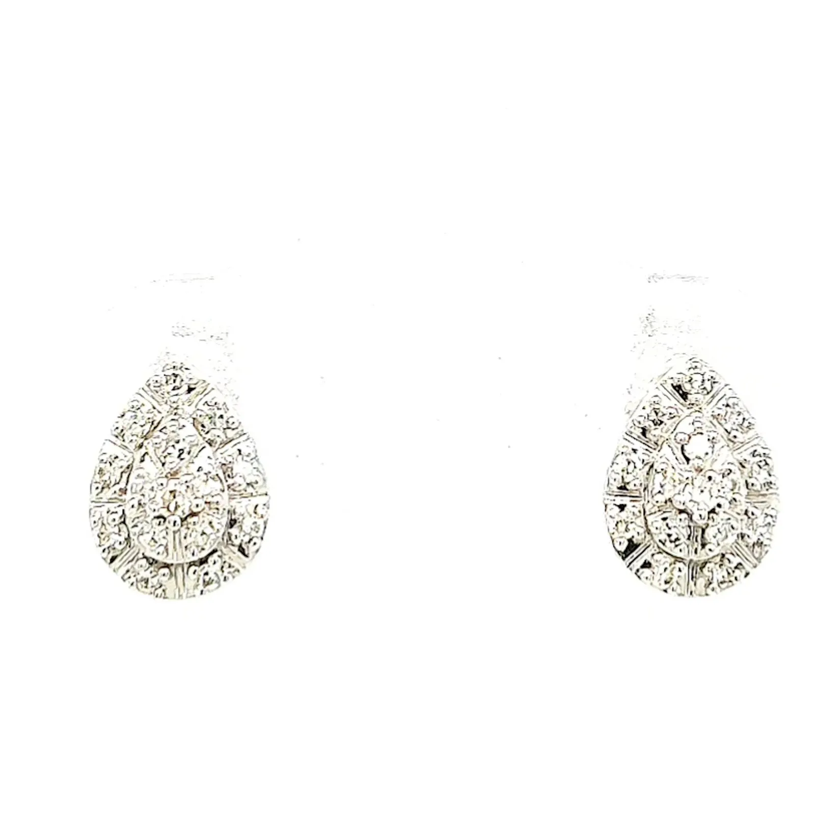 9ct White Gold Round Brilliant Cut 0.10 CARAT tw of Diamonds  Stud Earrings