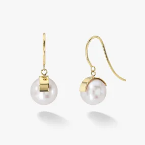 Aalto Round Pearl Drop Earrings