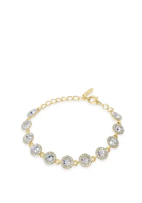 Absolute Crystal Circle Stud Bracelet, Gold