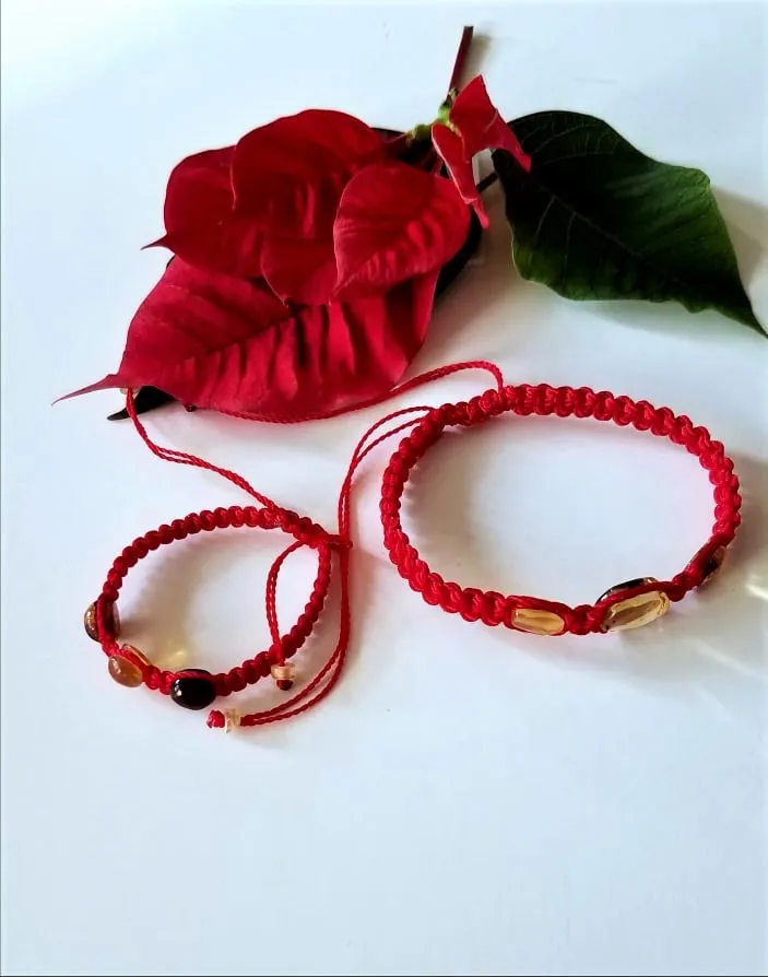 Adjustable Macramé Bracelet With Natural Mexican Ambar