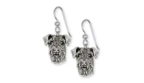 Airedale Terrier Earrings Jewelry Sterling Silver Handmade Dog Earrings AR5-E