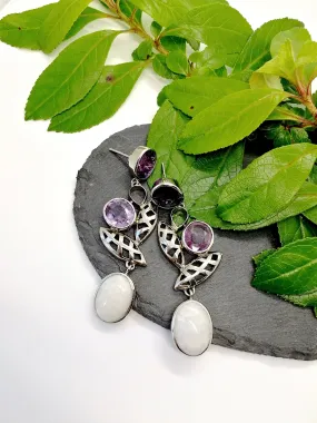 Alexandrite Moonstone Statement Earrings.