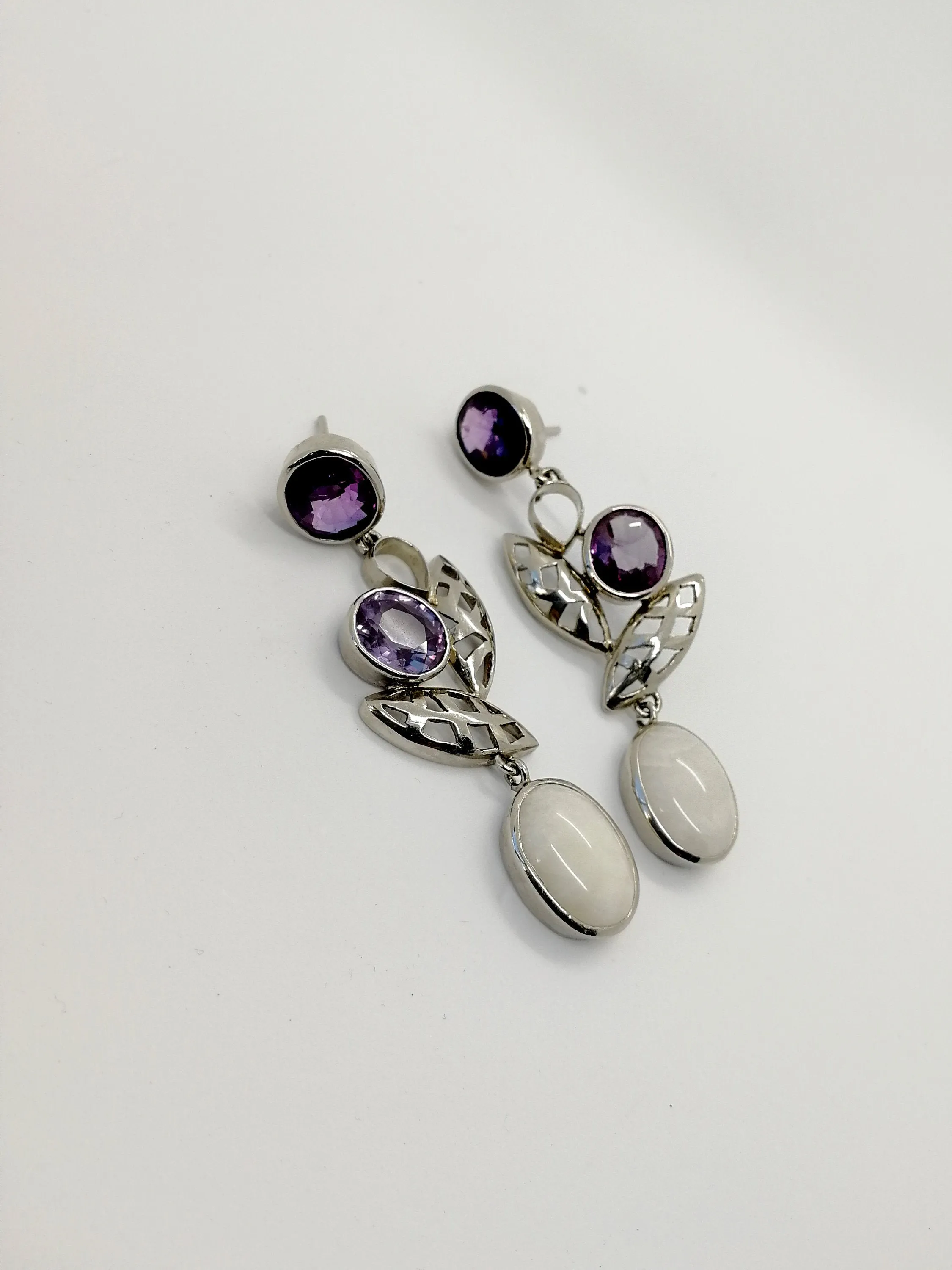 Alexandrite Moonstone Statement Earrings.