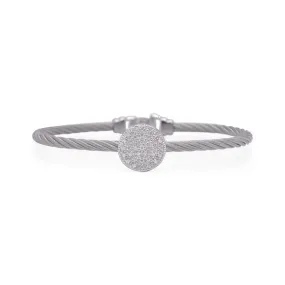 ALOR Grey Cable Taking Shapes Disc Bracelet with 18K Gold & Diamonds 04-32-1662-11