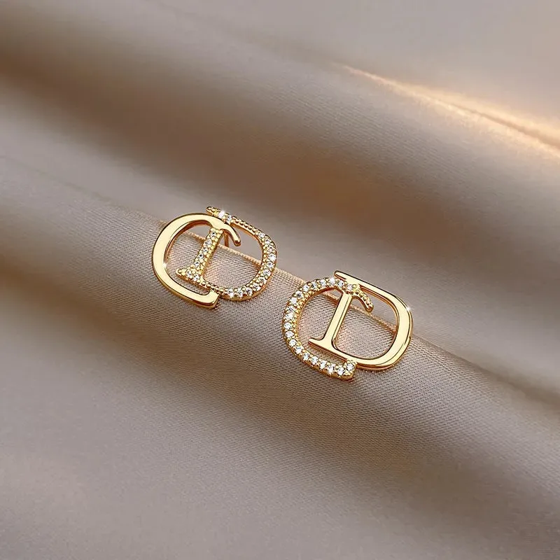 Alphabet DG Earrings Women's Luxury Gold Earrings Personality Design Sense Simple Earrings - S4653334