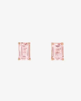 Amalfi Emerald Cut Morganite Topaz Studs