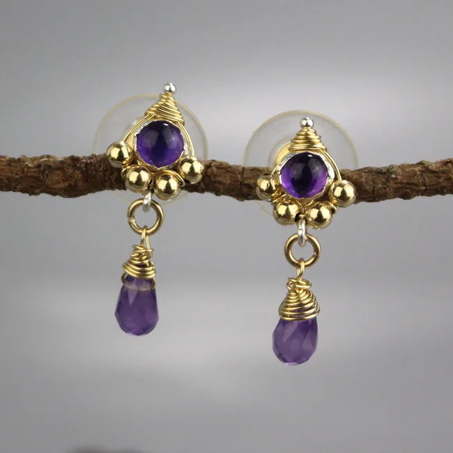 Amethyst Spring Stud Earrings