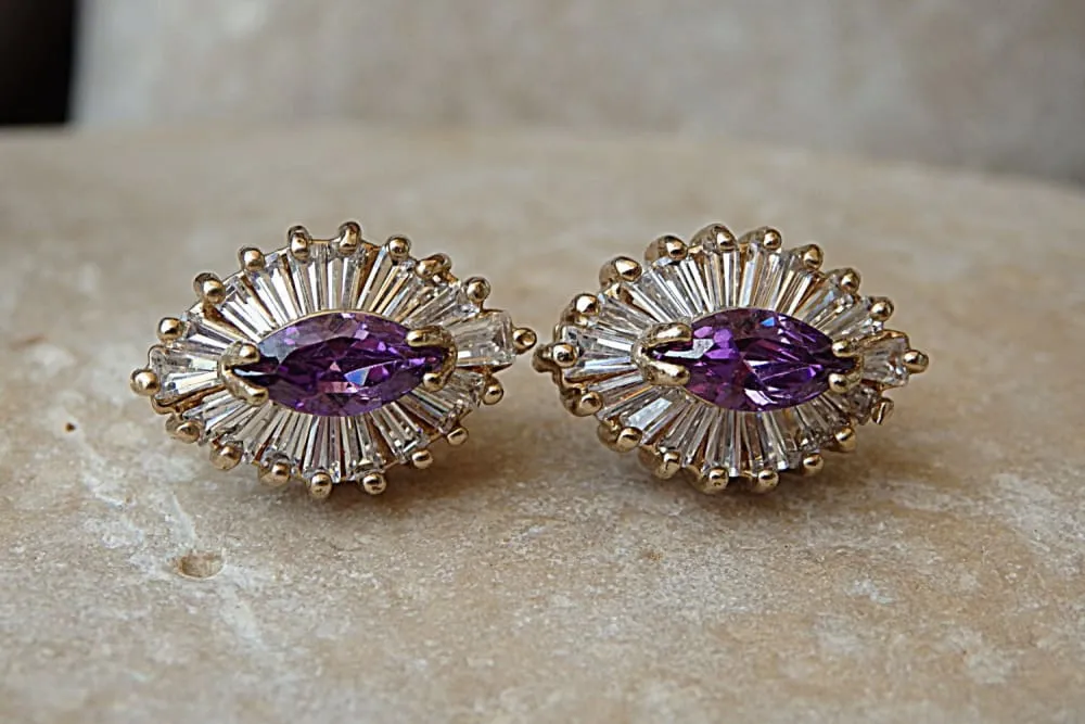 Amethyst Stud Earrings